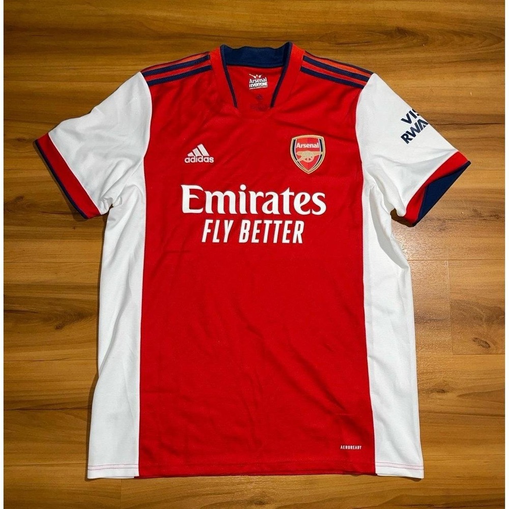 Mens Adidas Arsenal 21/22 Home Soccer Emirates "Fly Better" Sports Jersey